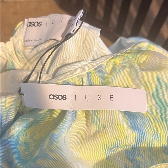 ASOS Blue and Yellow Ruffle Dress - Picture 3 of 3